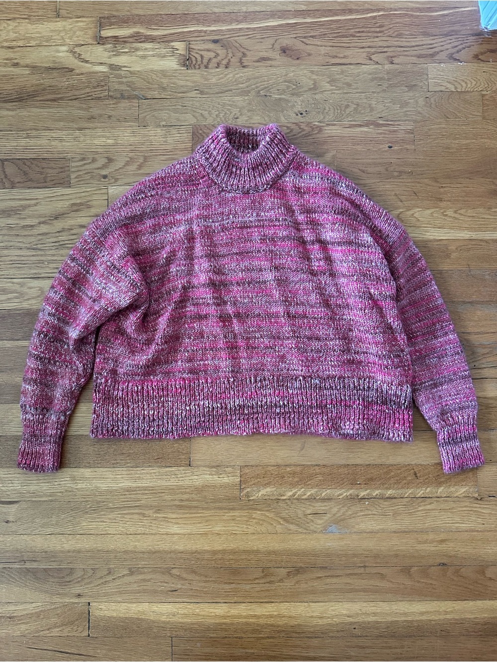 J. Crew Pink Marled Turtleneck Sweater